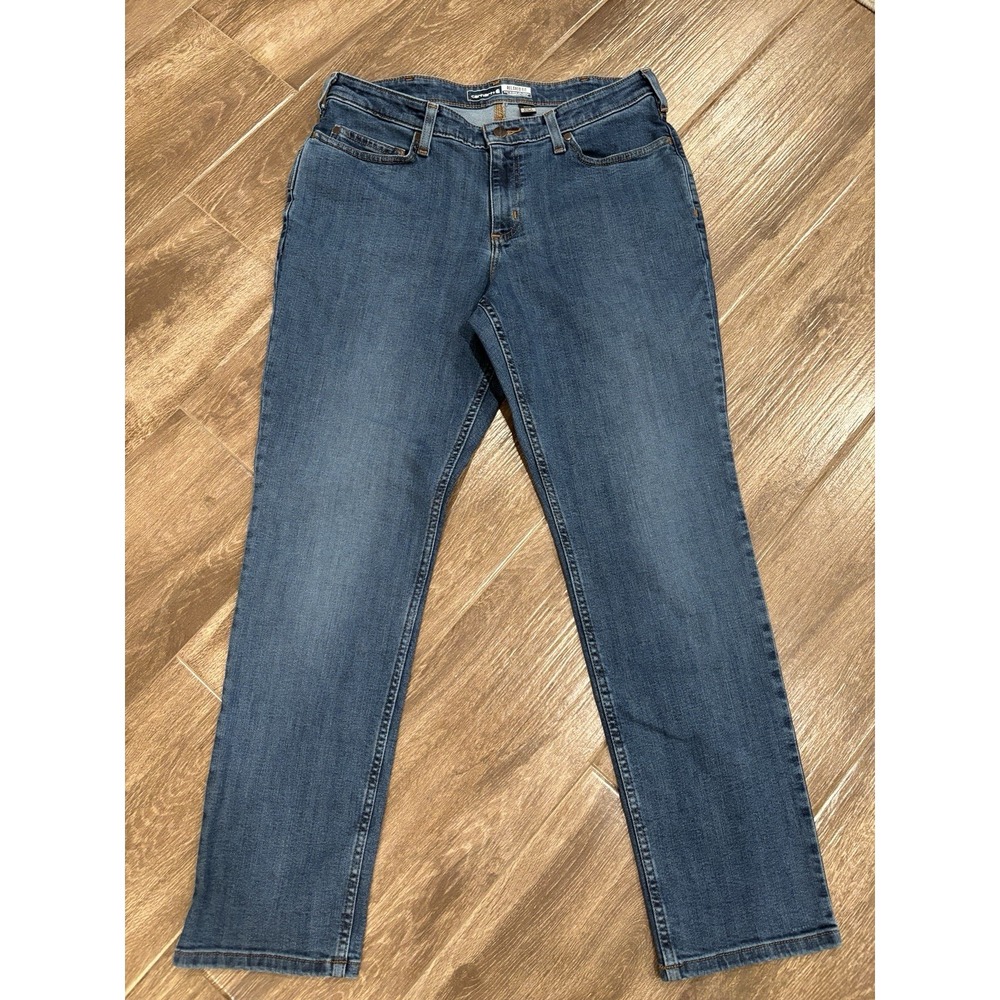 Carhartt Womens Size 12 Regular Denim Workwear Jeans Straight Leg 14806